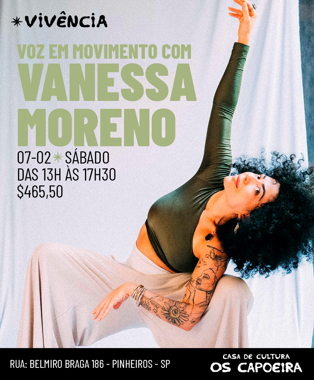 Vanessa Moreno para uma tarde de imersão sensível e transformadora